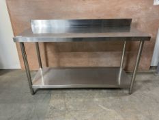 Commercial Work Table Stainless | Steel Rear Upstand Bottom Shelf | 1500x600x850mm