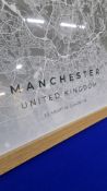 Manchester Map Print Beech Frame 640 mm x 470 mm