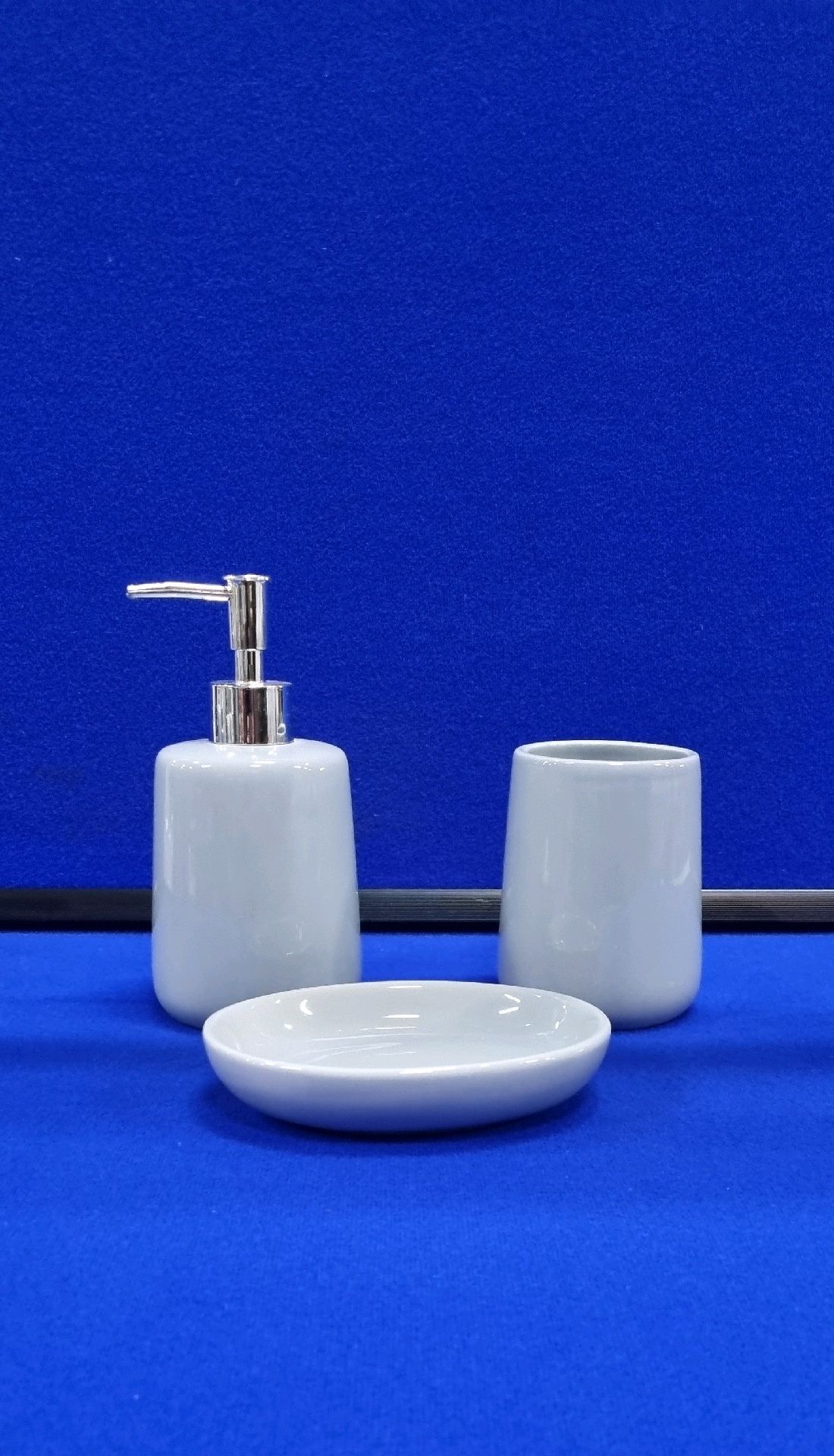 Grey Ceramic Bathroom Accessory Set