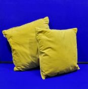 2 Malini Lemon Velvet Effect Cushions