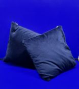 2 Malini Navy Velvet Effect Cushions