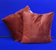 2 Malini Rust Velvet Effect Cushions