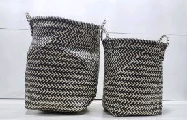 Linen Basket Set Black/Cream