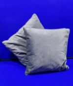 2 Malini Grey Velvet Effect Cushions