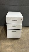 3 Drawer White Wooden Pedestal *MISSING KEY* 60 x 44 x 77CM