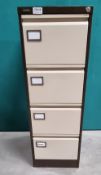 4 Drawer Filing Cabinet Brown/Cream No Keys