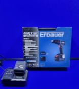 Erbauer ECD18-LI-2 Cordless Combi Drill In Case With Spare Battery And Charger