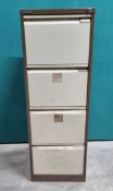 4 Drawer Filing Cabinet Brown/Cream No Keys