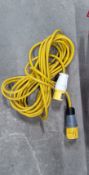 3 x 110v Extension Leads And Rolls Of Earth And Nuetral Sleeved Wire As Per Photos