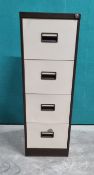 4 Drawer Filing Cabinet Brown/Cream No Keys