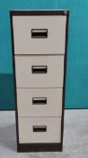 4 Drawer Filing Cabinet Brown/Cream No Keys