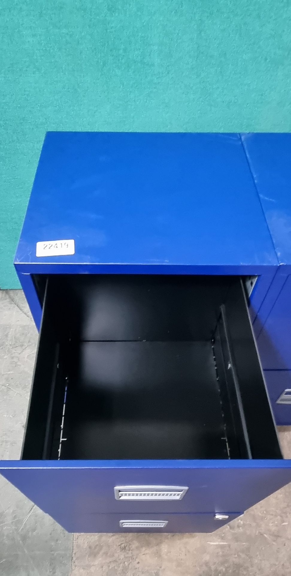 2 x Blue 2 Drawer Filing Cabinets No Keys - Image 2 of 5