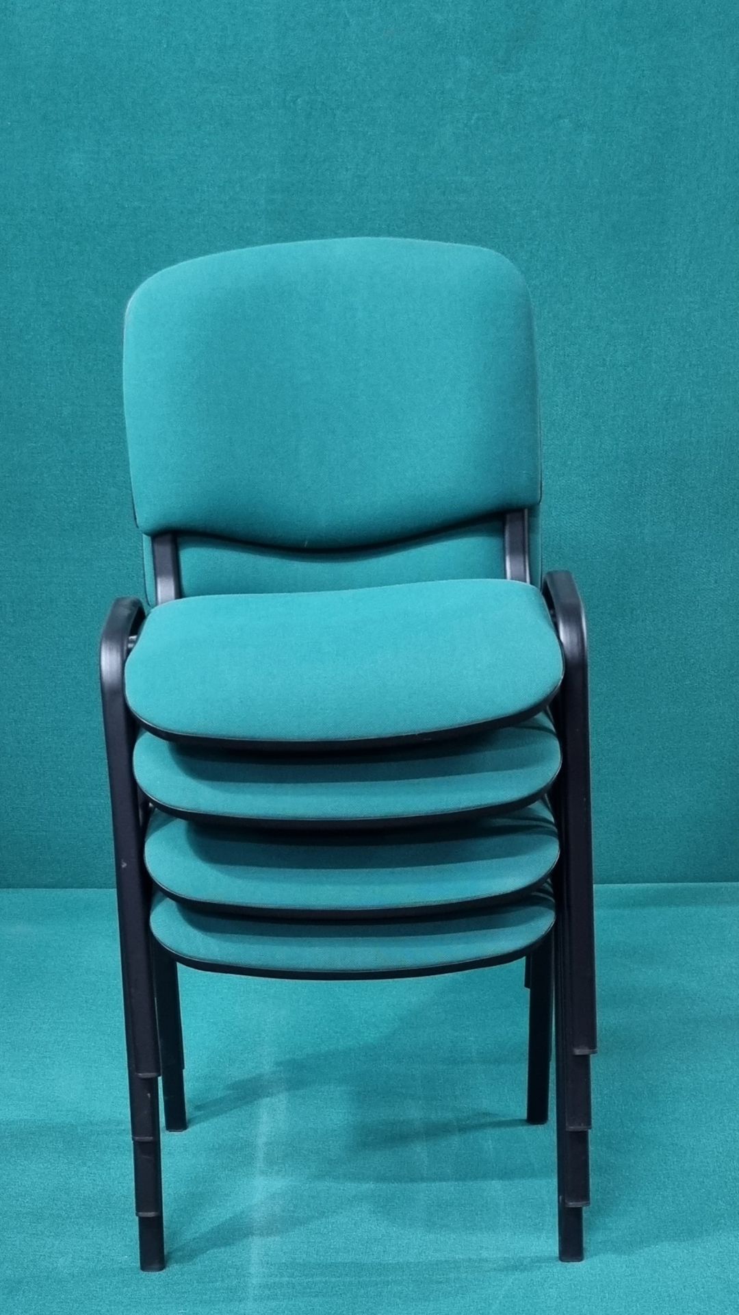4 x Green Fabric Office Chairs