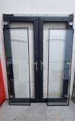 Patio Door Set Dark Grey With Frame Double Glazed Units And Beading 2900mm x 1600mm