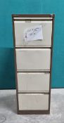 4 Drawer Filing Cabinet Brown/Cream No Keys