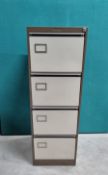 4 Drawer Filing Cabinet Brown/Cream No Keys