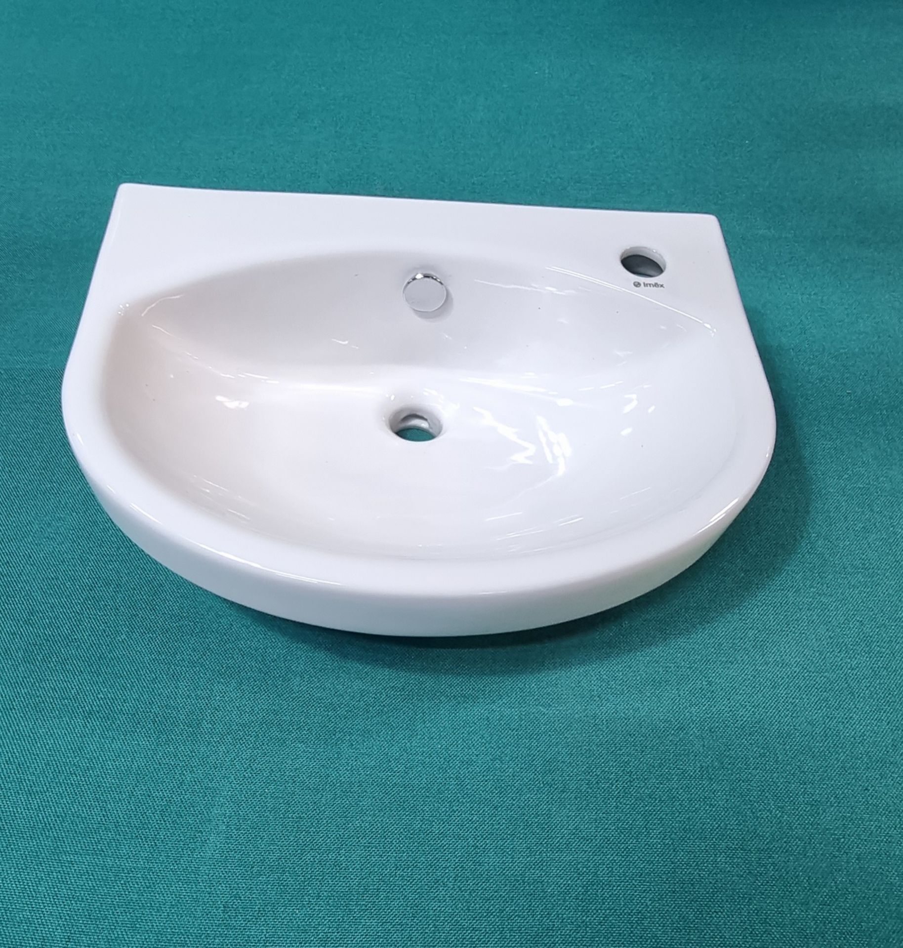 Ex-Display Imex Alma Short Projection Semi Countertop Basin LS10156B White