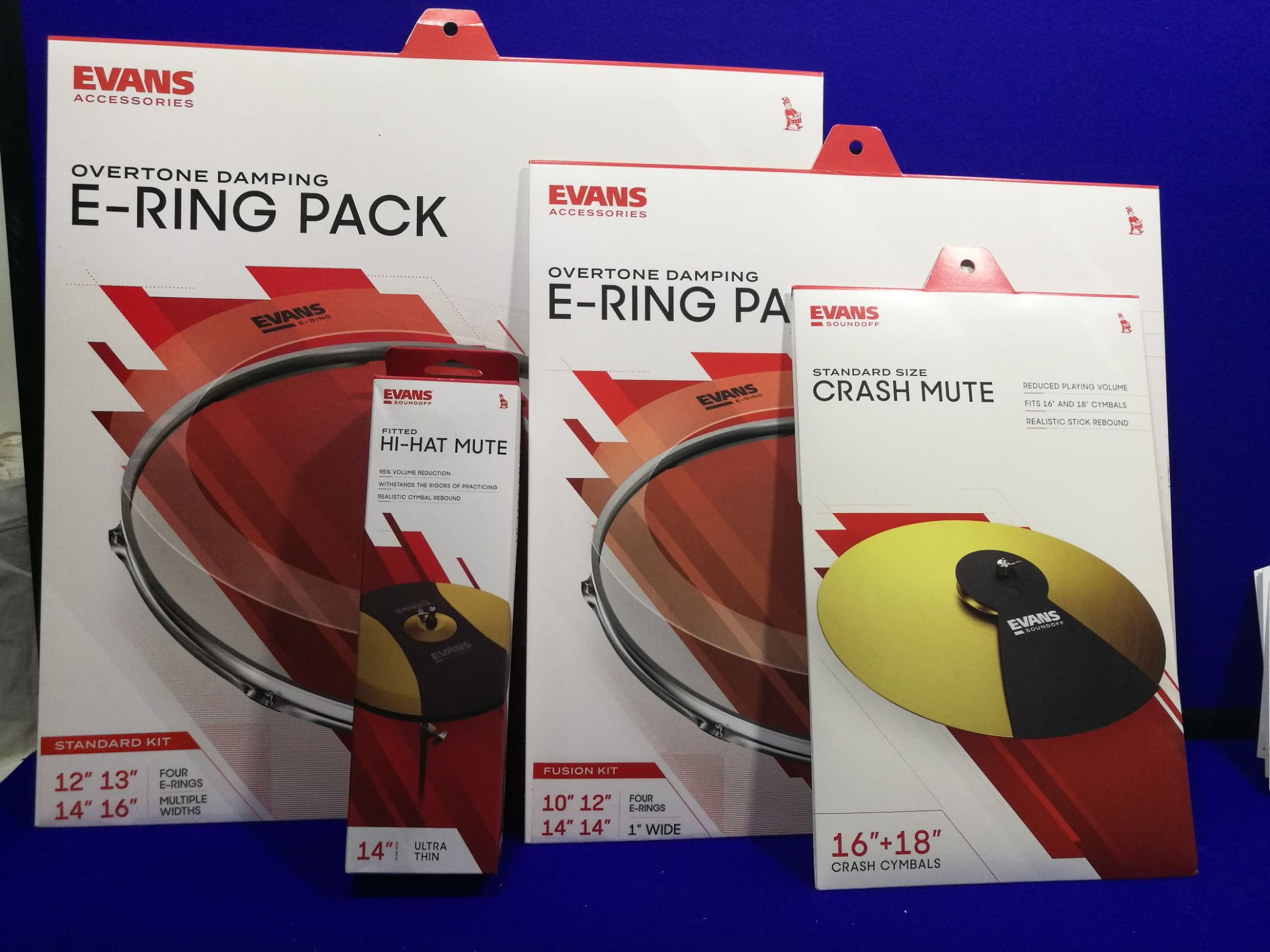 4x Assorted Evans E-Rings & Cymbal Mutes for Drum Kits