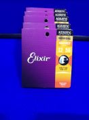 5x Elixir E16077 Phosphor Bronze Nanoweb Acoustic Guitar Strings - Light - Medium 12-56