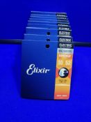 9x Elixir E12077 Nanoweb Electric Guitar Strings 10-52 Light-Heavy