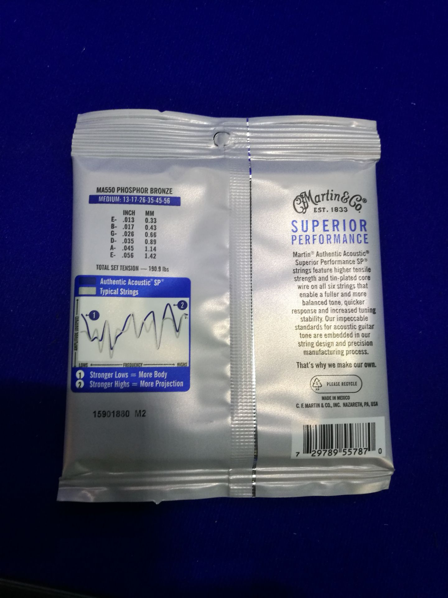 14x Sets Martin Authentic Acoustic Strings SP Phosphor Bronze Medium, 13-56 - MA550 - Image 3 of 3