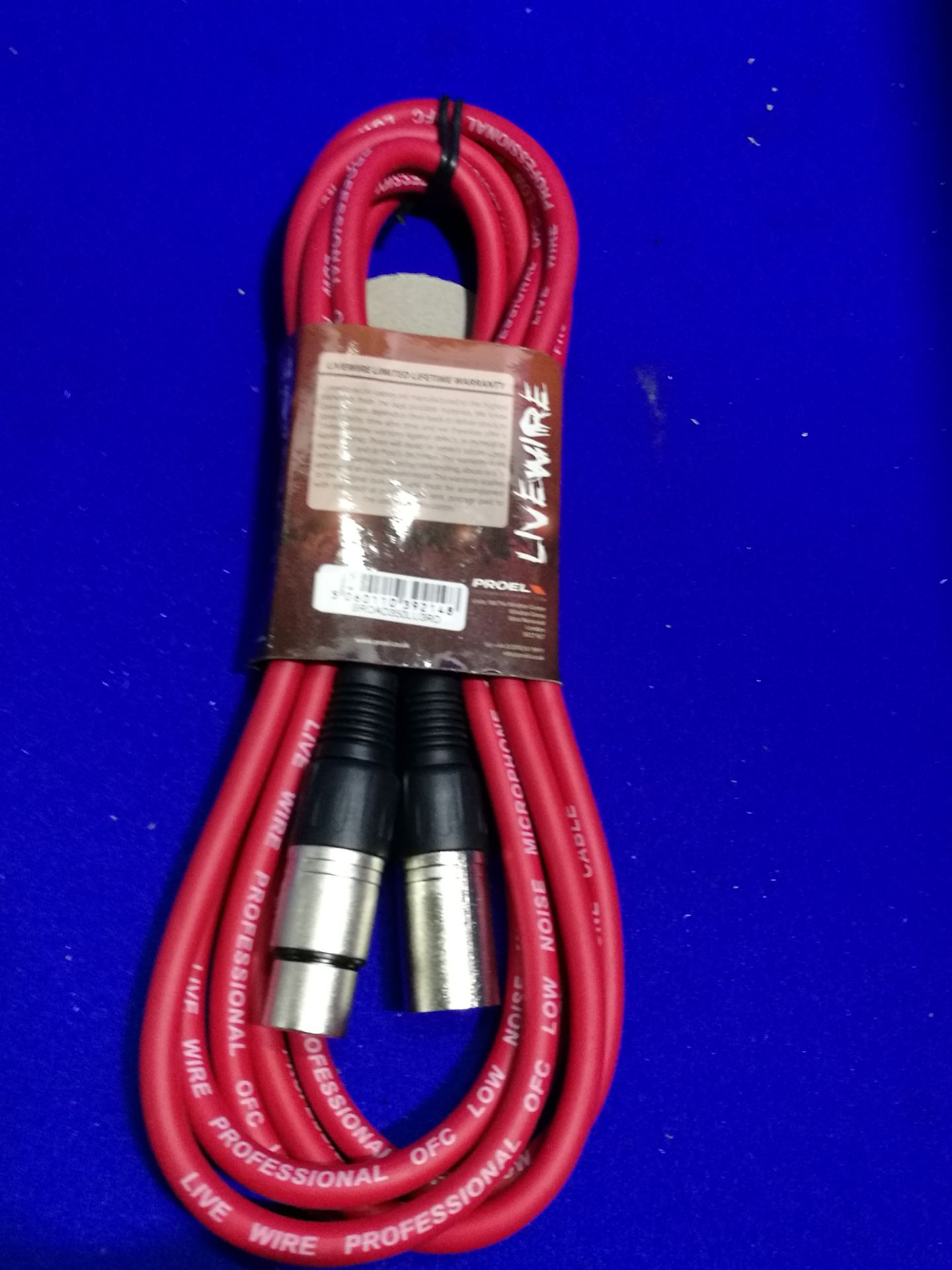 Proel Livewire Male XLR/Female XLR | 3m, Red | BROAD350LU3RD - Image 2 of 3