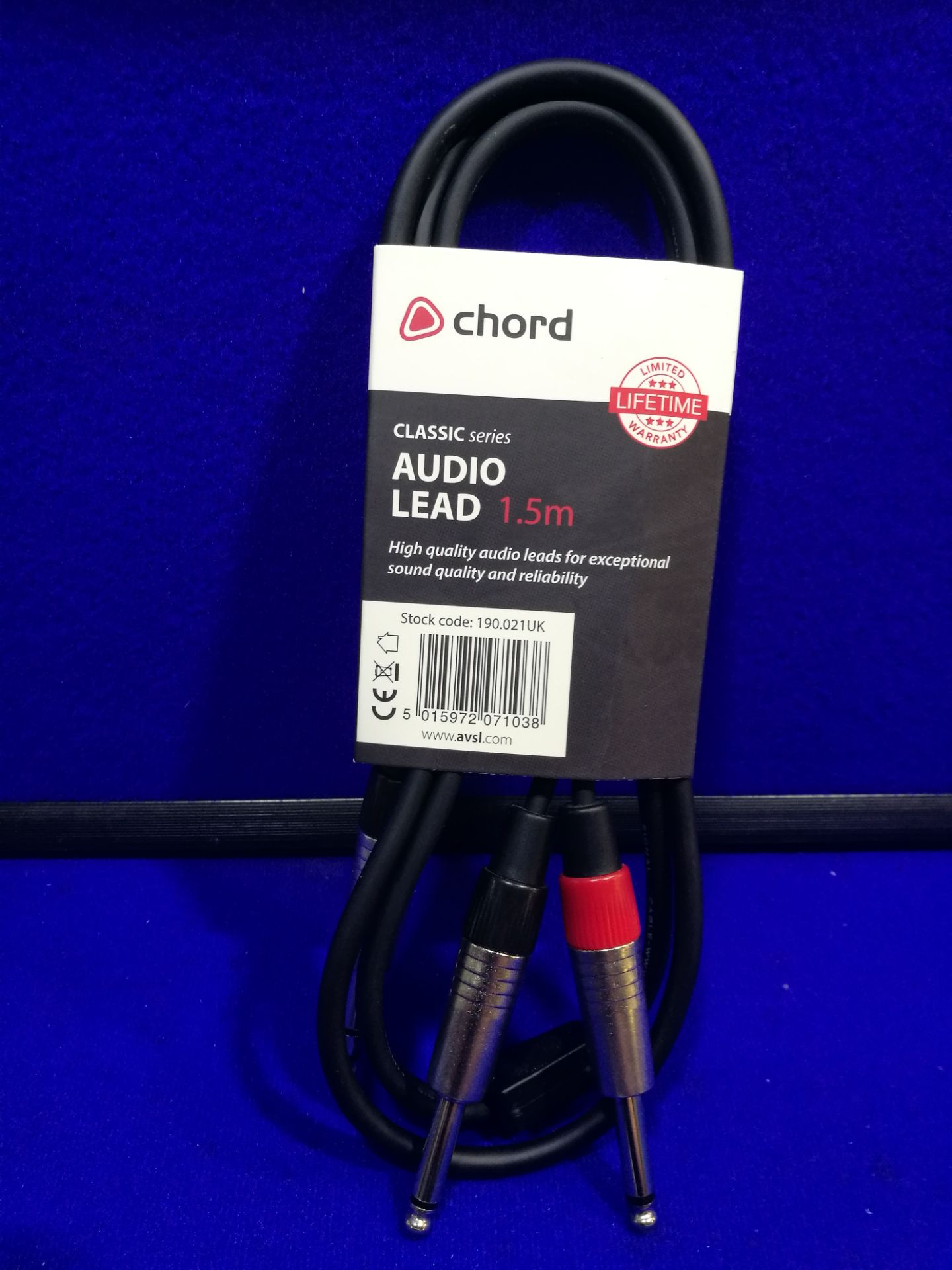 Chord S6J-2M6J150 Classic Audio Lead, 6.3mm TRS Jack - 2x 6.3mm Jacks, 1.5m - 190.021UK - Image 2 of 3