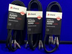 3x Chord Classic Audio Leads, RCA Plugs – RCA Plugs (1.5m) 190.053UK