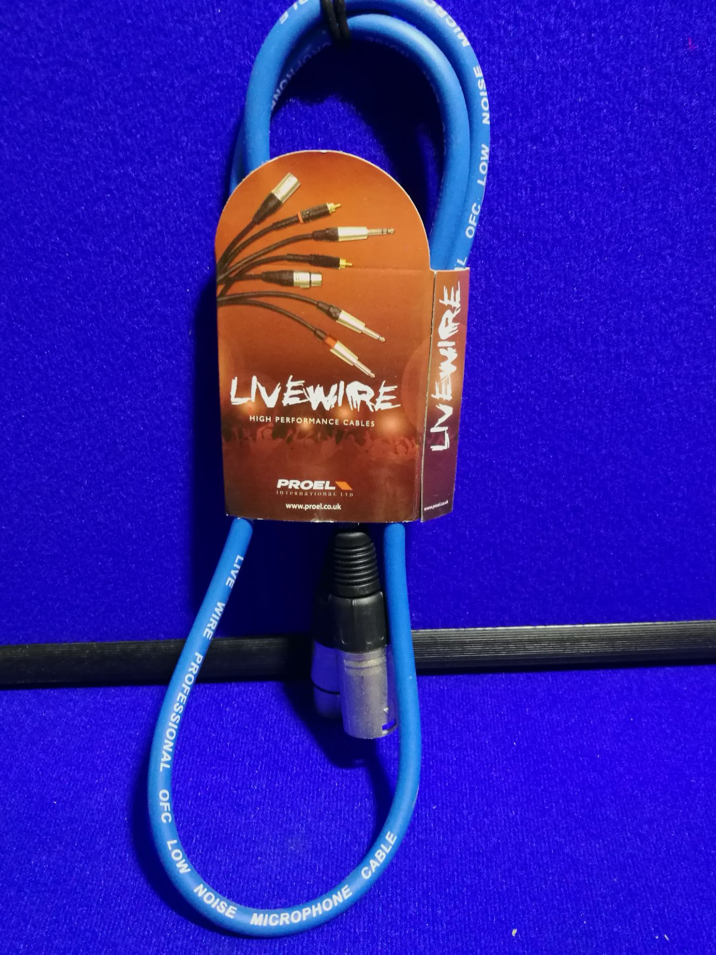 Proel Livewire Male XLR/Female XLR | 1m, Blue | BROAD350LU1BL