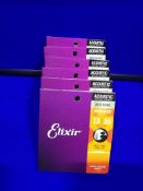 6x Elixir E11102 80/20 Bronze Acoustic Guitar Strings Nanoweb Medium 13-56