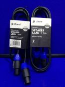 2x Chord Essential Speaker Lead, Spk Plug - Spk Plug, 1.5m - 190.178UK