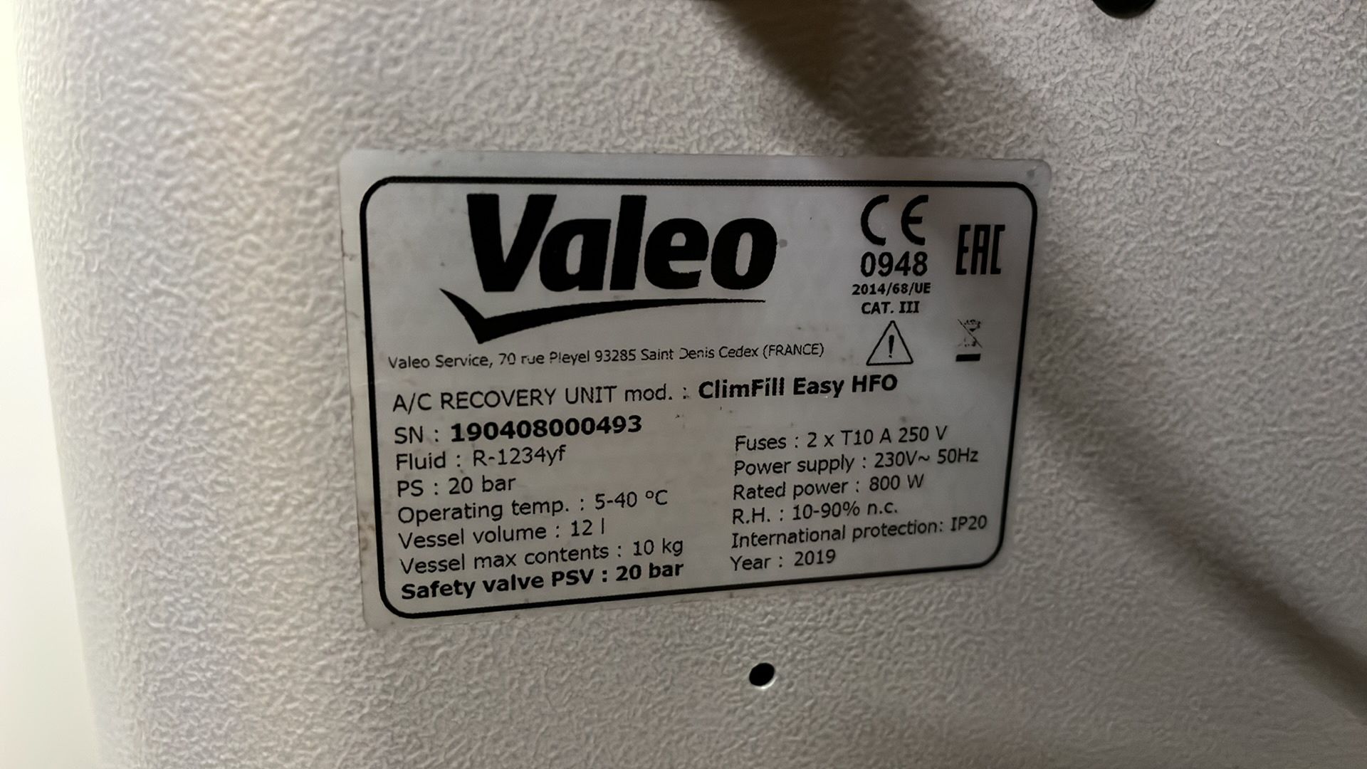 Valeo Climfilleasy HFO A/C Recovery Unit - Image 3 of 3