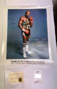 Marvin Hagler Signed Official Promotional Poster w/ COA