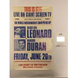 Sugar Ray Leonard vs Roberto Duran 'The Fight of the Decade' World Welterweight Fight Poster