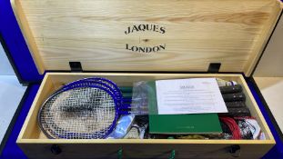 Jaques Badminton Set In Wooden Storage Box