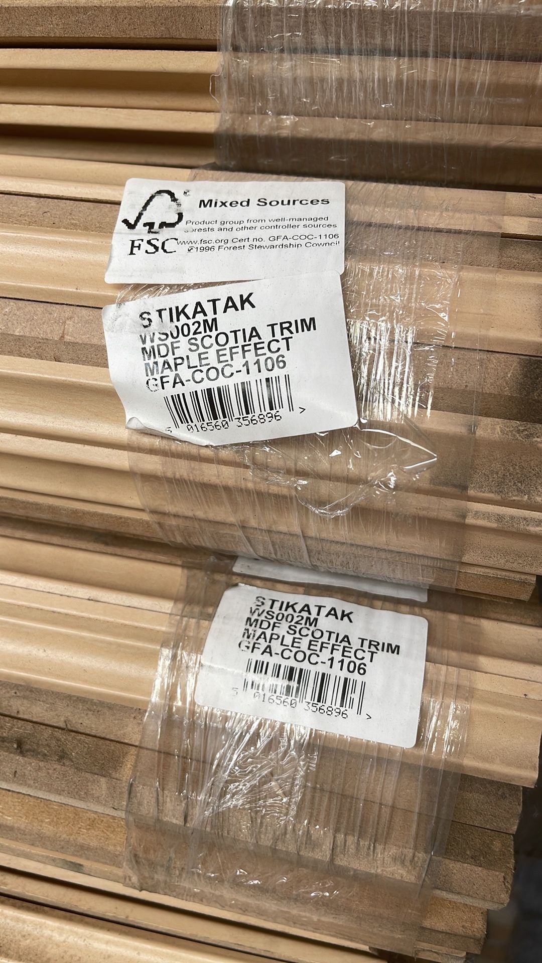 Quantity Of WS002M Maple Effect MDF Scotia Trims As Seen In Photos - Image 2 of 4