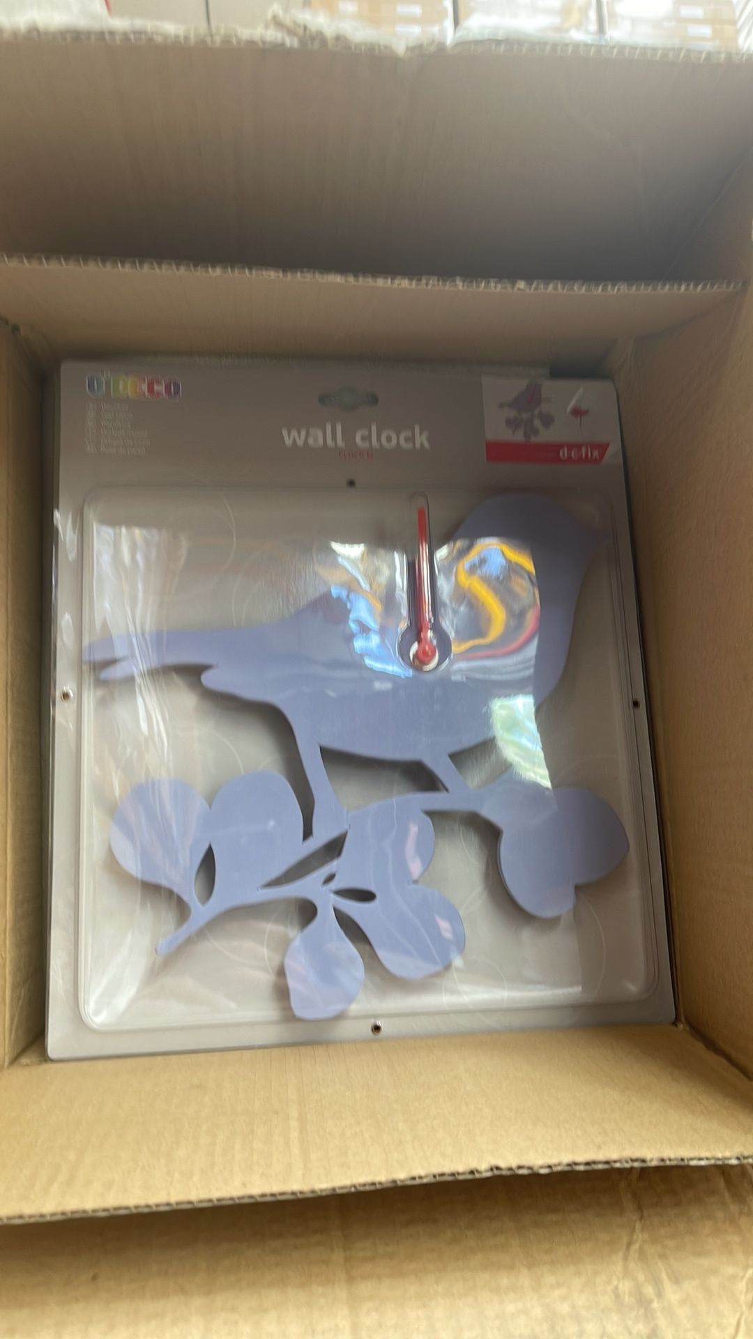 432 x d-c-fix O'Deco 3D Self Adhesive Wall Decor Clock Bird