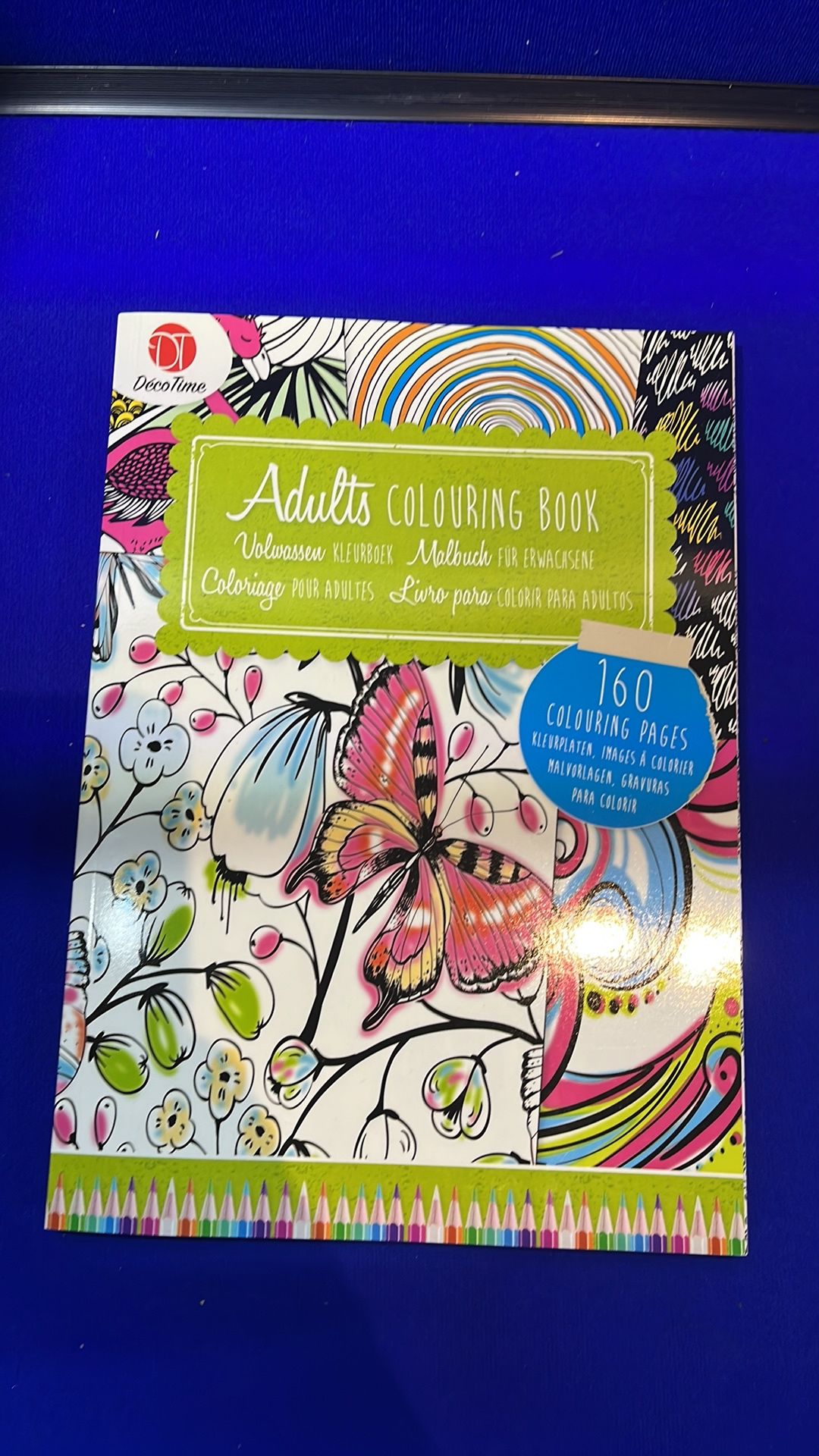 9 x Decotime 160 Page Adult Colouring Books