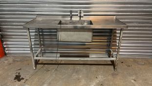 Double Draining Board Stainless Steel Sink | 160 x 60 x 86cm