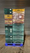 Pallet of Approximately 110 Plastic Stacking Crates | Size: 400 x 590mm