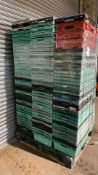 Pallet of Approximately 200 Plastic Stacking Crates | Size: 400 x 590mm