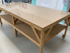 2 x Timber cutting tables 1220mm x 2440mm x 900mm high + 1 full size cutting mat
