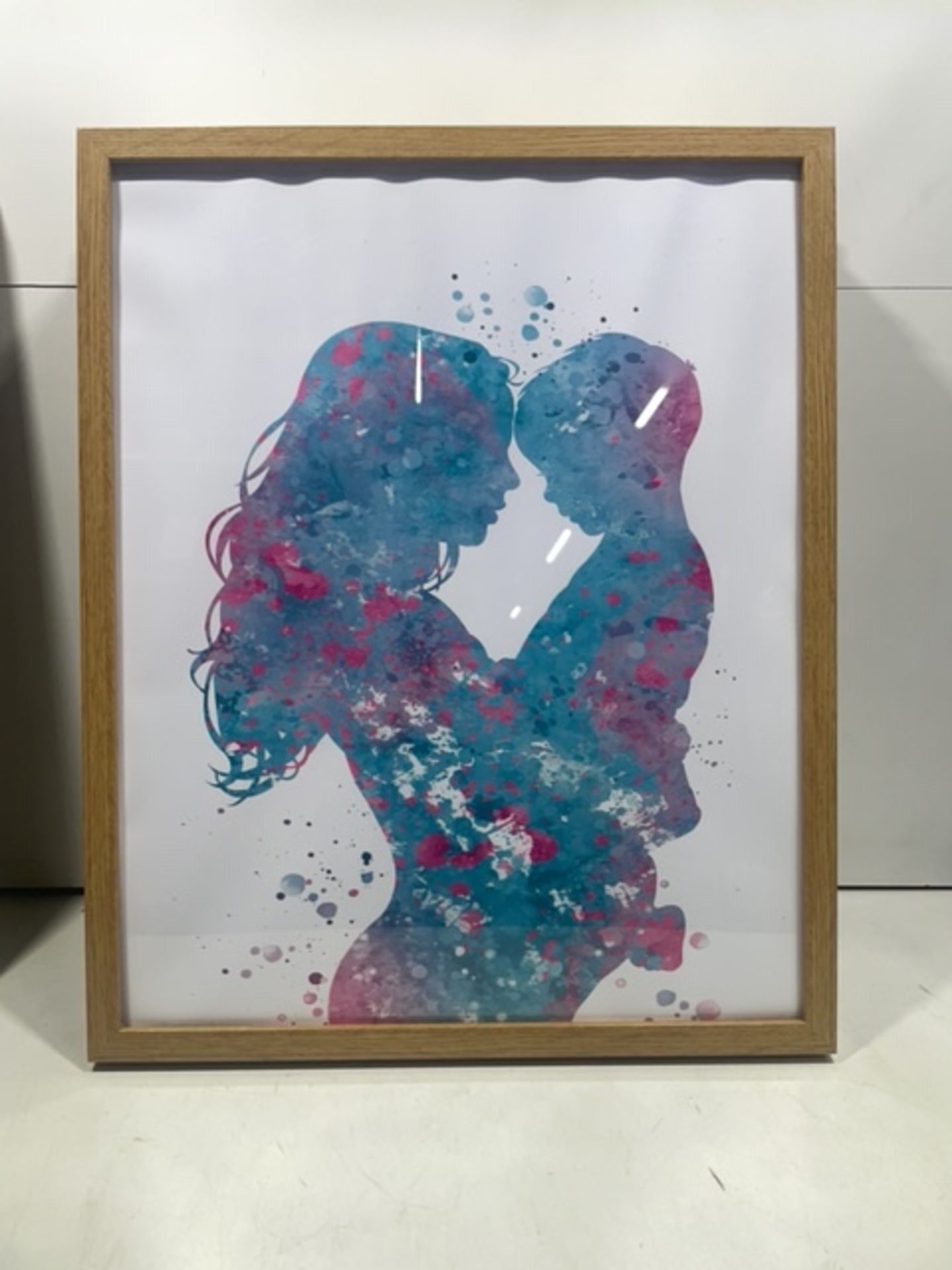 4 X Blue and Purple Mother and Child Pictures in Frames - Image 2 of 6