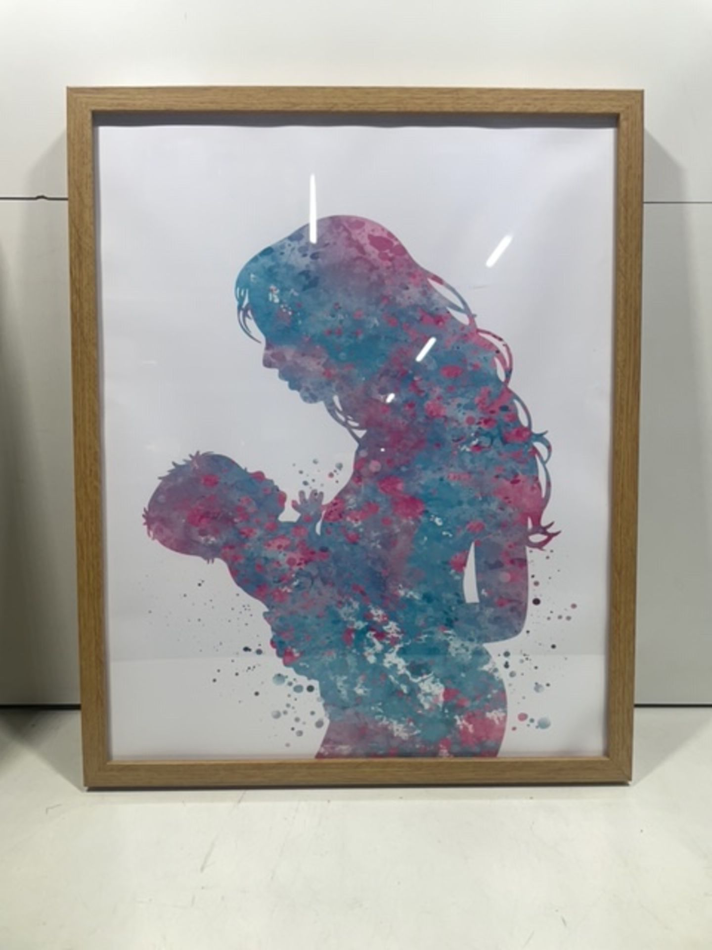 4 X Blue and Purple Mother and Child Pictures in Frames - Image 4 of 6