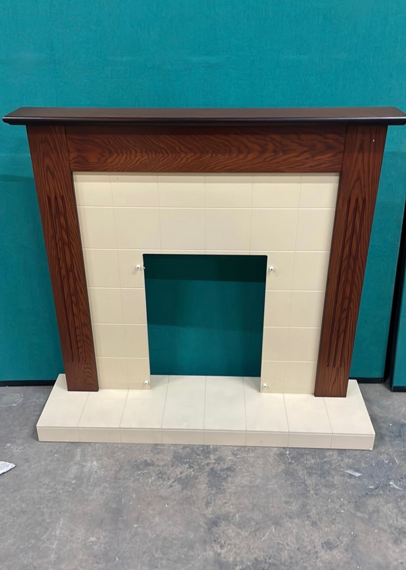 Wooden Fire Surround Display With Tile Detail