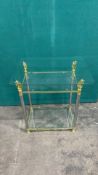 Elegant Glass Side Table with Decorative Swans