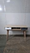 Scandi Retro Desk Limed Oak/Grey/White 1100mm x 800mm x 500mm