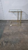 Harry Gold Legged C Shaped Sofa Table 500mm x 600mm x 320mm