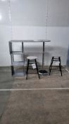 Home Bar Table In Concrete Effect With 2 Bar Stools 1200mm x 1045mm x 400mm