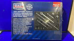 Sealey Tool Tray with Ratchet, Torque Wrench, Breaker Bar & Socket Adaptor Set